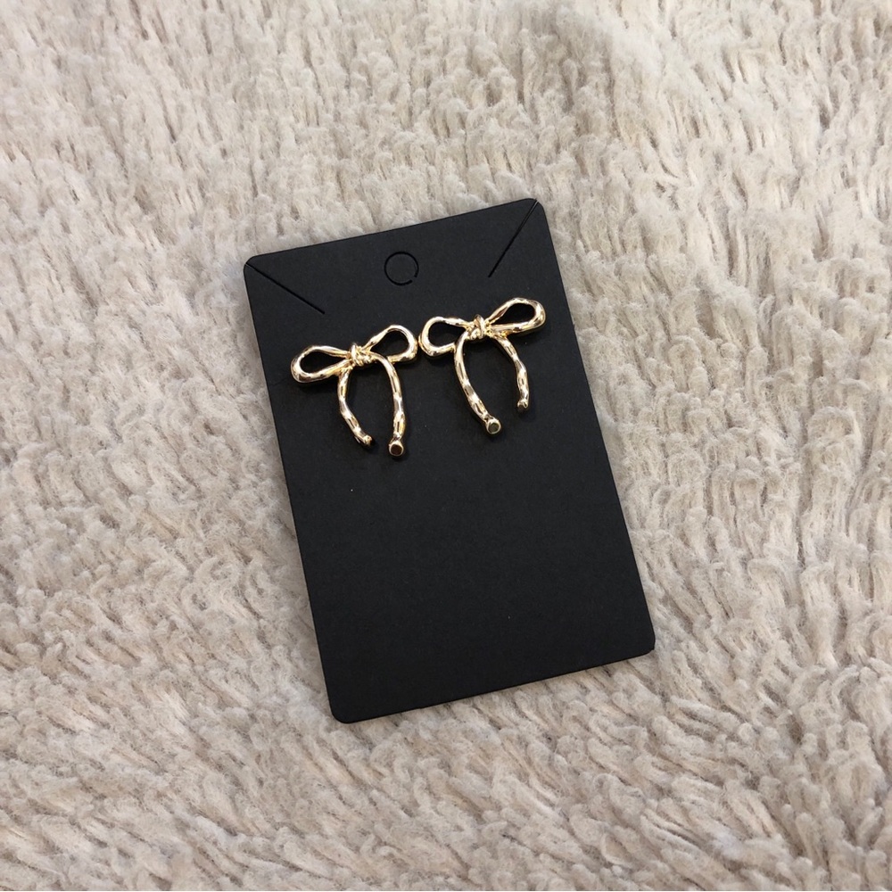 Oversized Gold Bow Earrings 3 for $15